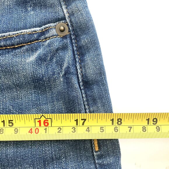 SPANX The Slim-X Casual Cuffed Denim Mid-High Rise Ankle Jeans Blue - Picture 7 of 12